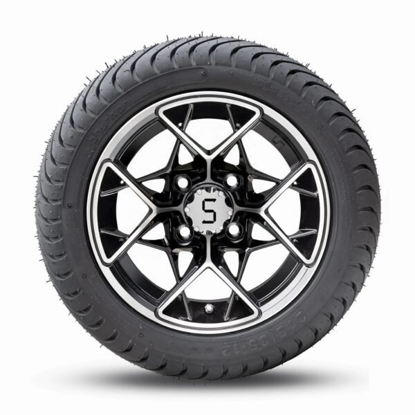 Golf Cart Wheels Gloss Black 12"