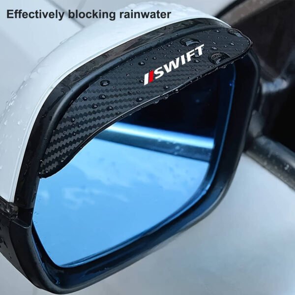 2PCS Suzuki Swift Side Mirror Rain Visors – Carbon Fibre Style