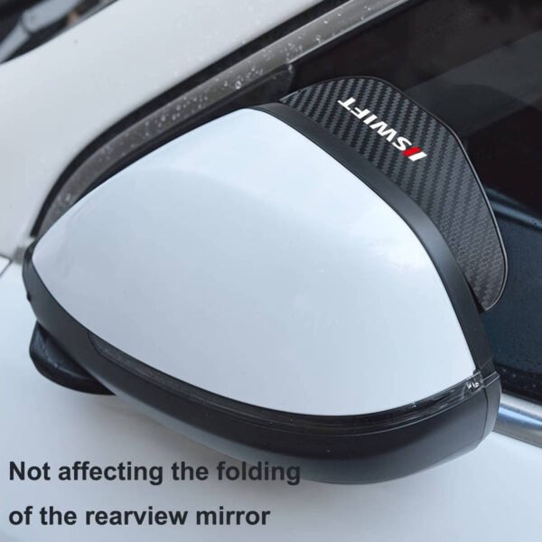 2PCS Suzuki Swift Side Mirror Rain Visors – Carbon Fibre Style